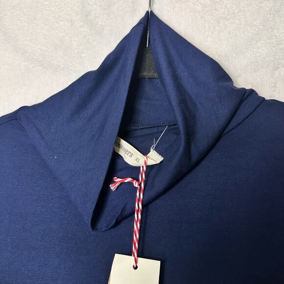 Woolovers Slim Polo‎ Neck Top in Navy Blue Size XL - Picture 12 of 12